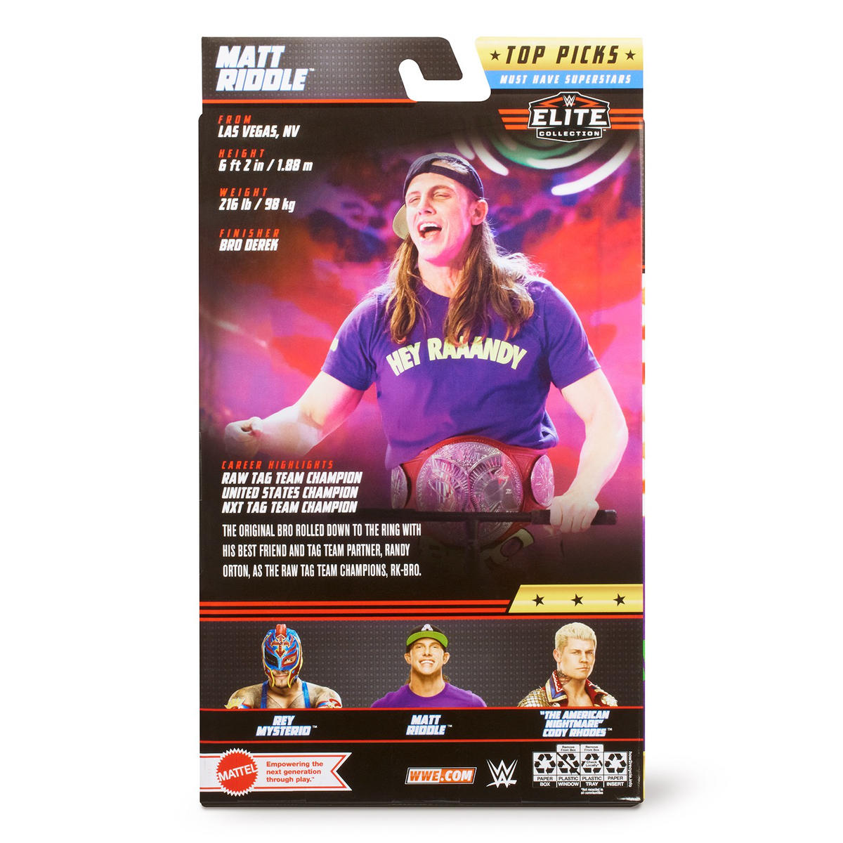 WWE- Elite Collection Personaggio Matt Riddle con Accessori, Giocattolo per Bambini 8+ Anni, GKY14 WWE- Elite Collection Personaggio Matt Riddle con Accessori, Giocattolo per Bambini 8+ Anni, GKY14