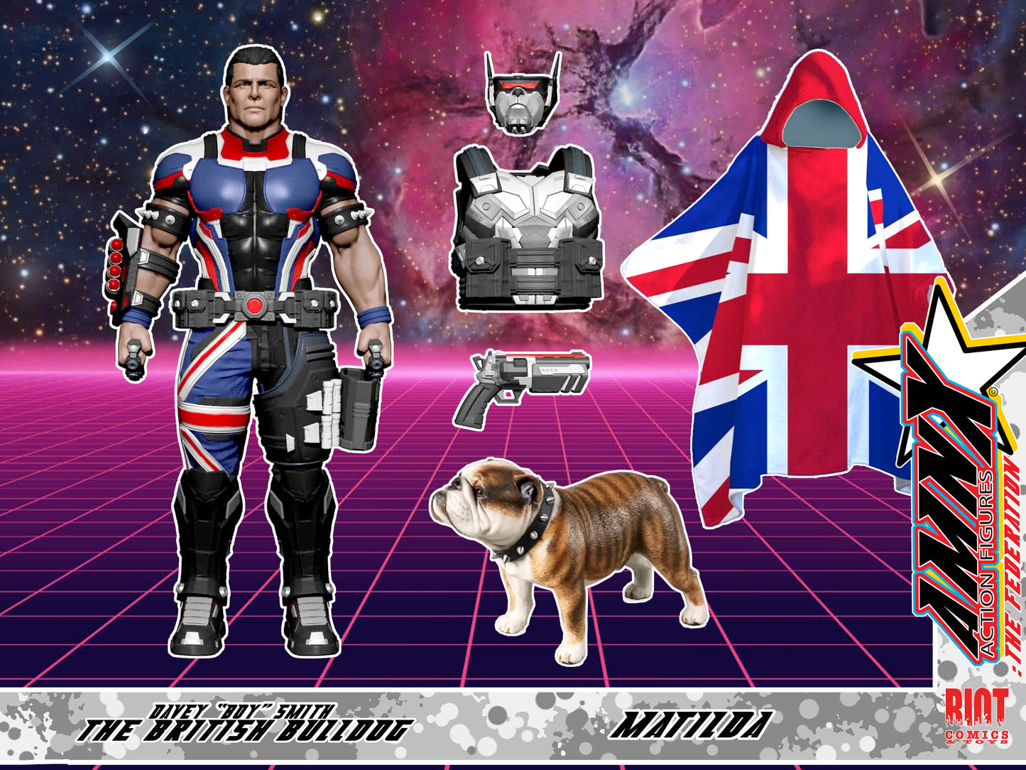 AMNX Action Figures x Vonner Studios AMNX: The Federation "British Bulldog" Davey Boy Smith & Matilda