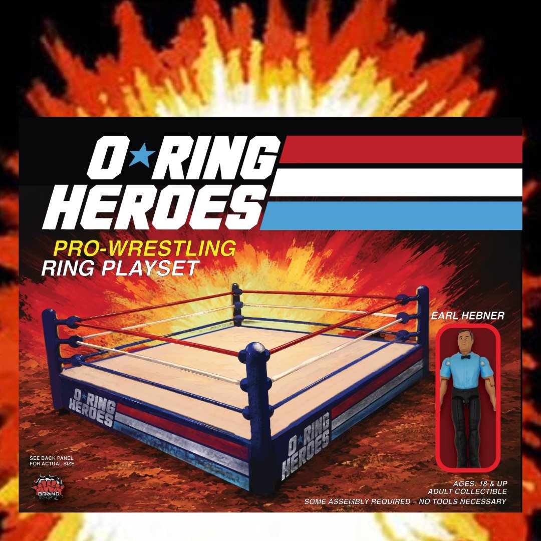 KWK O-Ring Heroes Pro-Wrestling Ring Playset [With Earl Hebner]