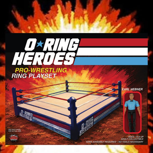 KWK O-Ring Heroes Pro-Wrestling Ring Playset [With Earl Hebner]