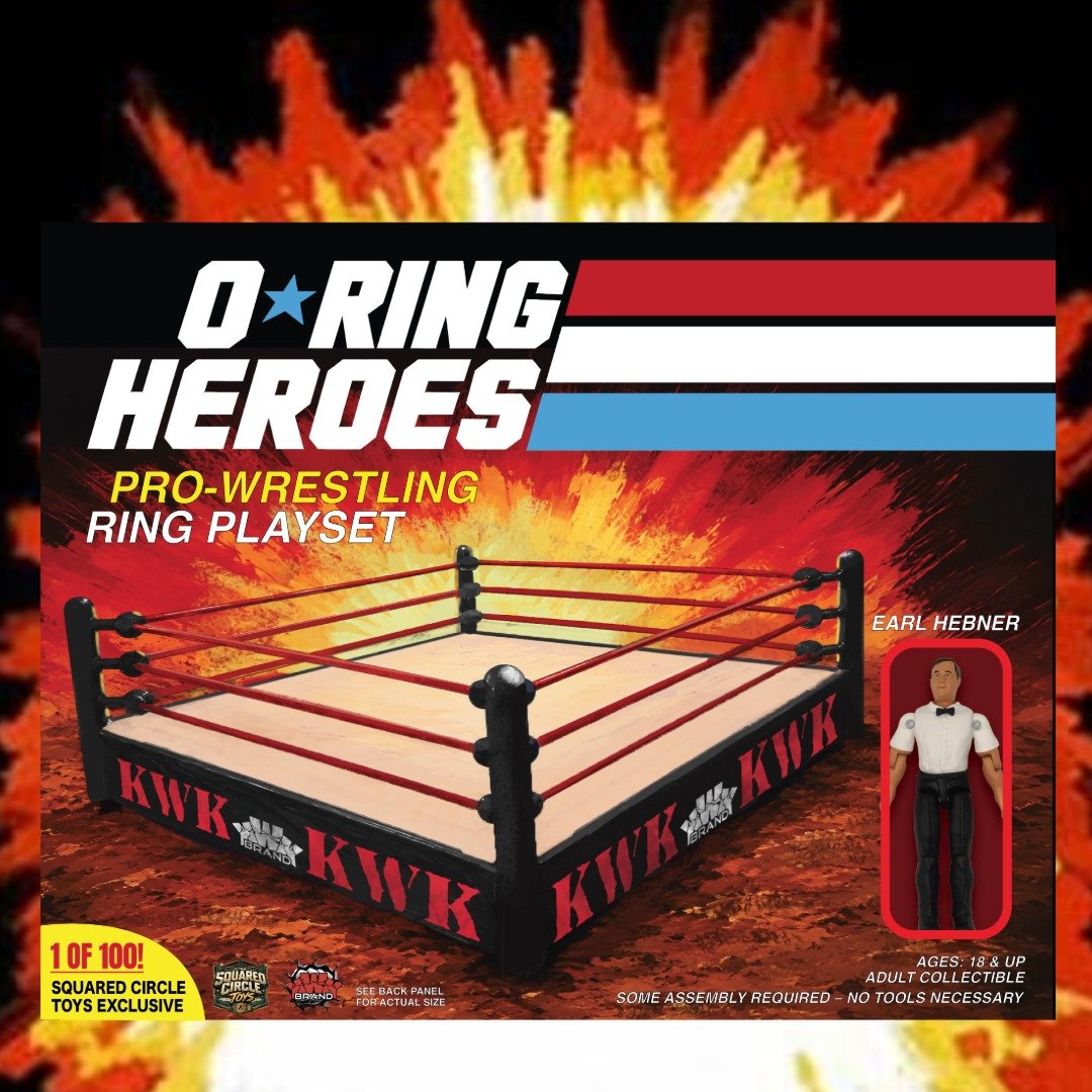 KWK O-Ring Heroes Pro-Wrestling Ring Playset [With Earl Hebner]