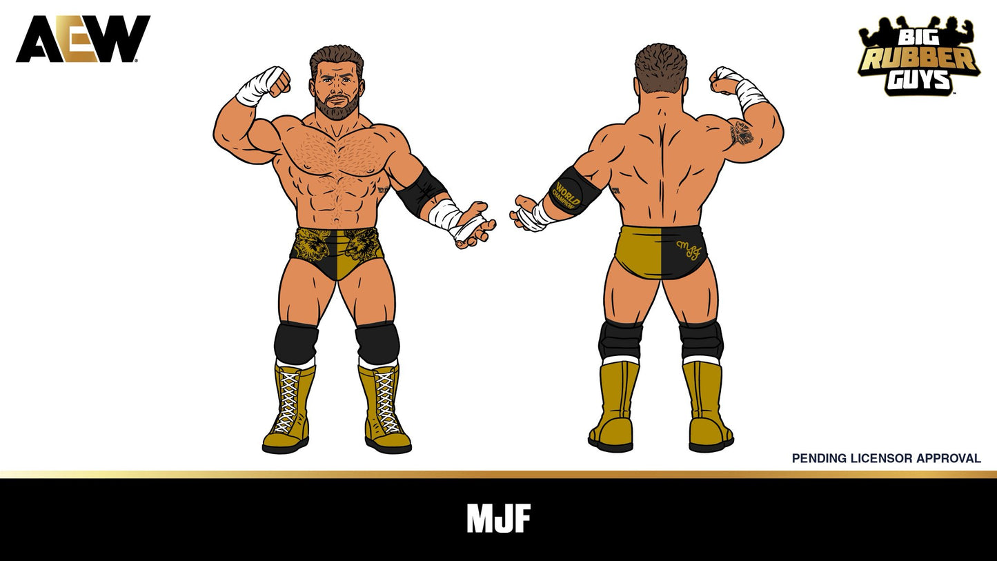 MAJOR AEW x Big Rubber Guys Series TBD MJF [With Gold & Black Trunks]