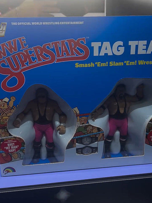 Mattel LJN WWE Superstars Hart Foundation Tag Team: Bret "Hitman" Hart & Jim "The Anvil" Neidhart [Exclusive]