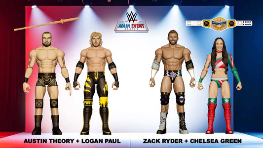 WWE Mattel Main Event Showdown Series TBD Austin Theory & Logan Paul