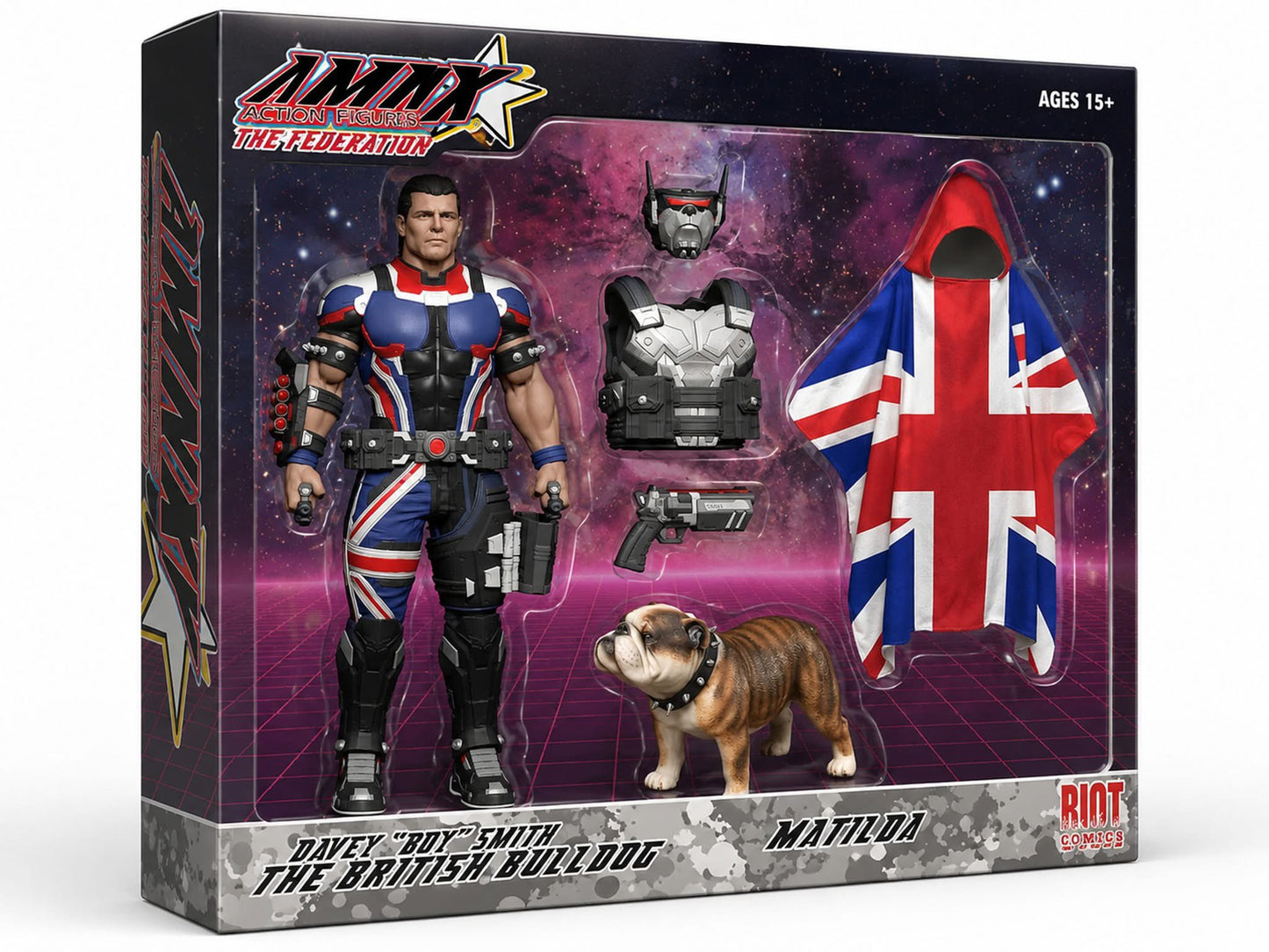 AMNX Action Figures The Federation "British Bulldog" Davey Boy Smith & Matilda