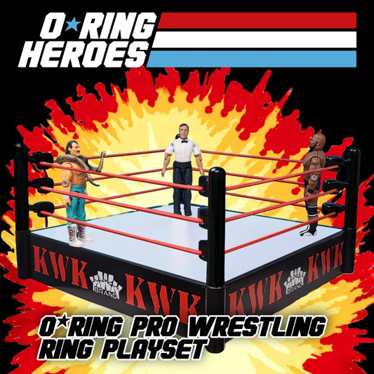 KWK O-Ring Heroes Pro-Wrestling Ring Playset [With Earl Hebner]