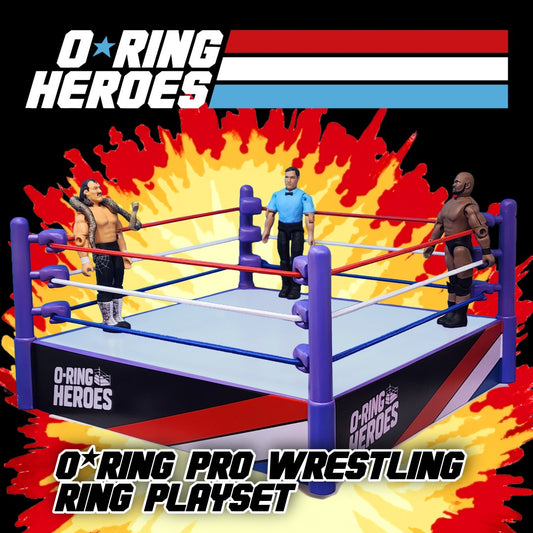 KWK O-Ring Heroes Pro-Wrestling Ring Playset [With Earl Hebner]