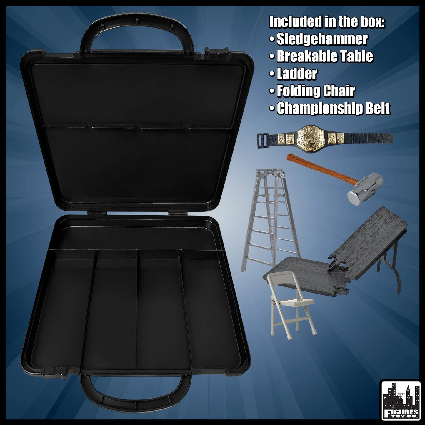 2025 FTC Deluxe Carrying Case with Accessories for Wrestling Action Figures
