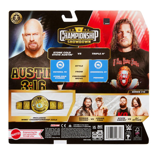 2023 WWE Mattel Basic Championship Showdown Series 15 "Stone Cold" Steve Austin vs. Triple H