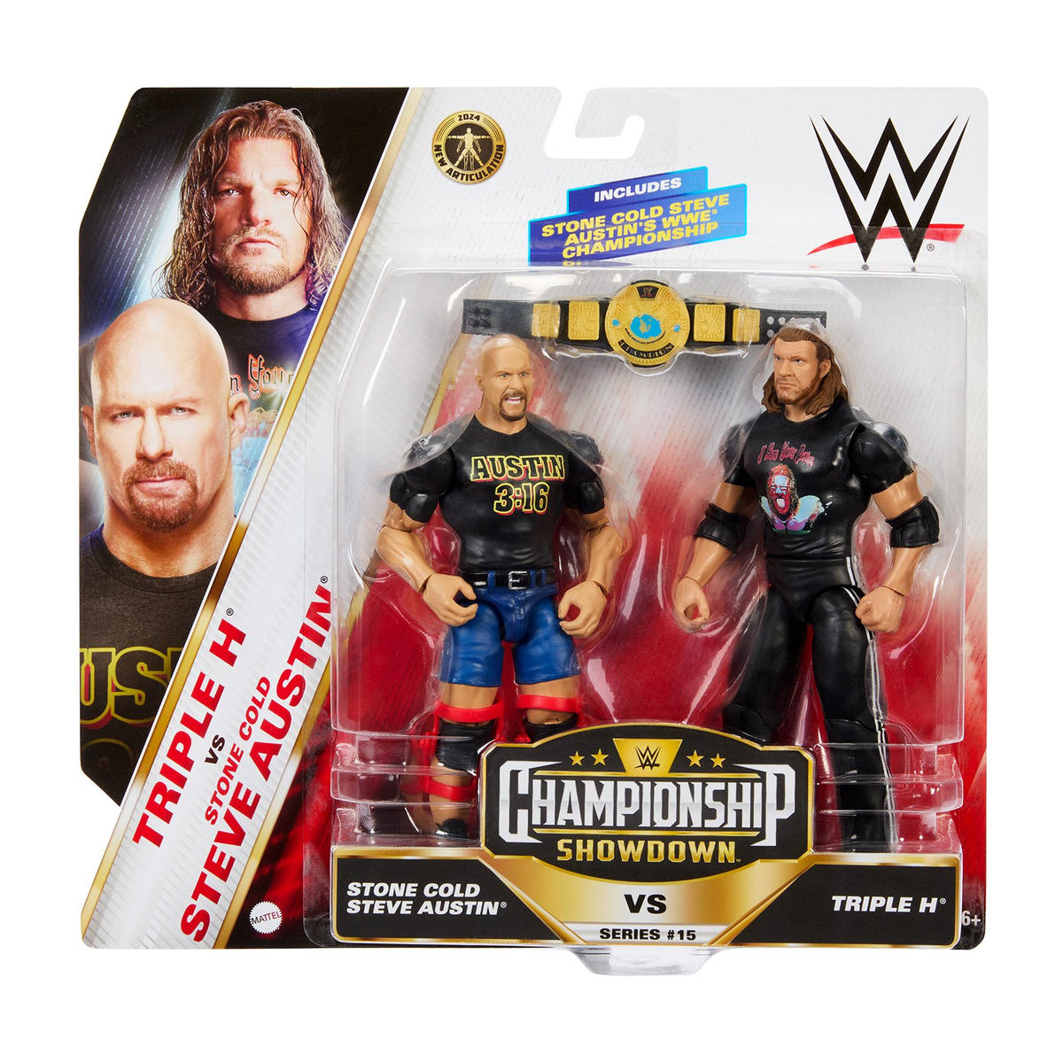 2023 WWE Mattel Basic Championship Showdown Series 15 "Stone Cold" Steve Austin vs. Triple H