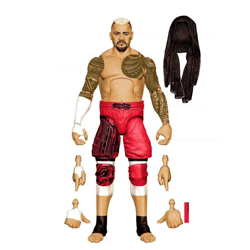Mattel WWE Elite Collection - Solo Sikoa, Action Figure 15 Cm Con Accessori, Dettagli TrueFX