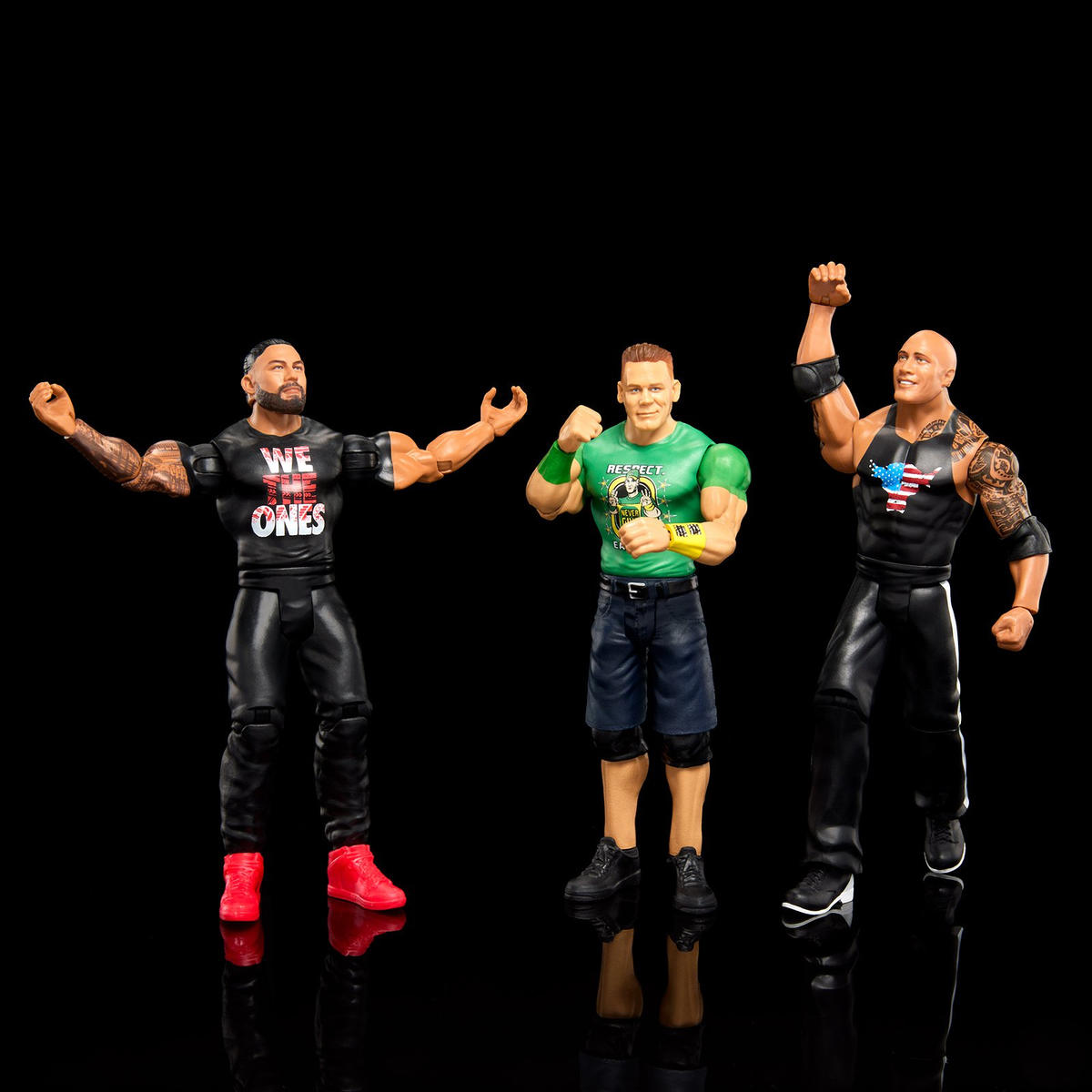 WWE John Cena, The Rock y CM Punk, paquete de 3 figuras de acción para eventos principales, superestrellas Mattel Basic Series Wrestling Action Figure Toys WWE John Cena, The Rock y CM Punk, paquete de 3 figuras de acción para eventos principales, superestrellas Mattel Basic Series Wrestling Action Figure Toys