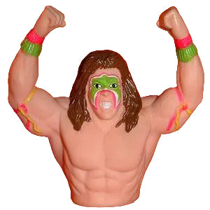 1991 WWF Titan Sports Ultimate Warrior Holiday Delites Candy Topper