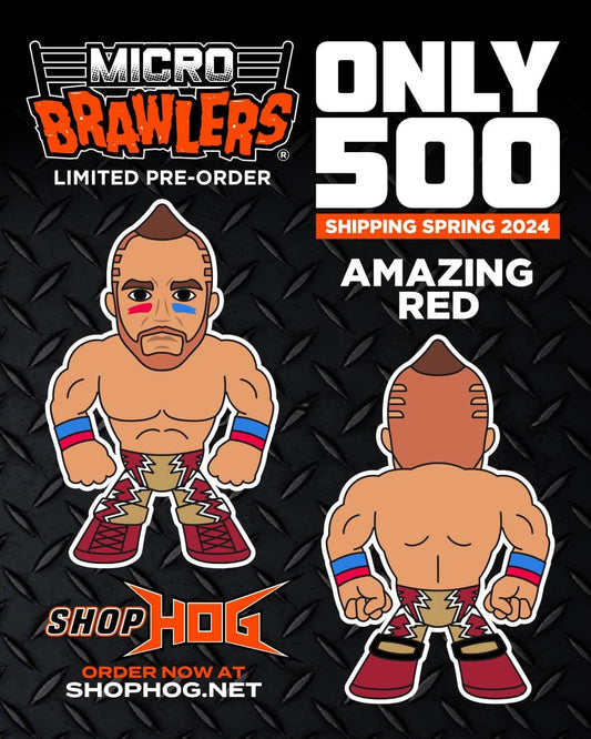 2024 Pro Wrestling Tees Micro Brawlers Limited Edition Amazing Red