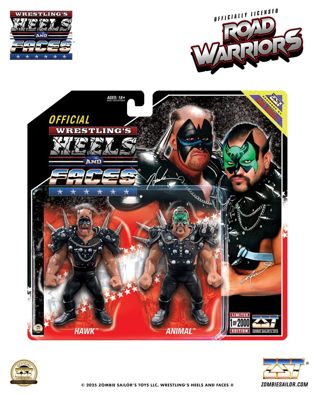 2025 Zombie Sailor's Toys Wrestling's Heels & Faces Multipack: The Road Warriors