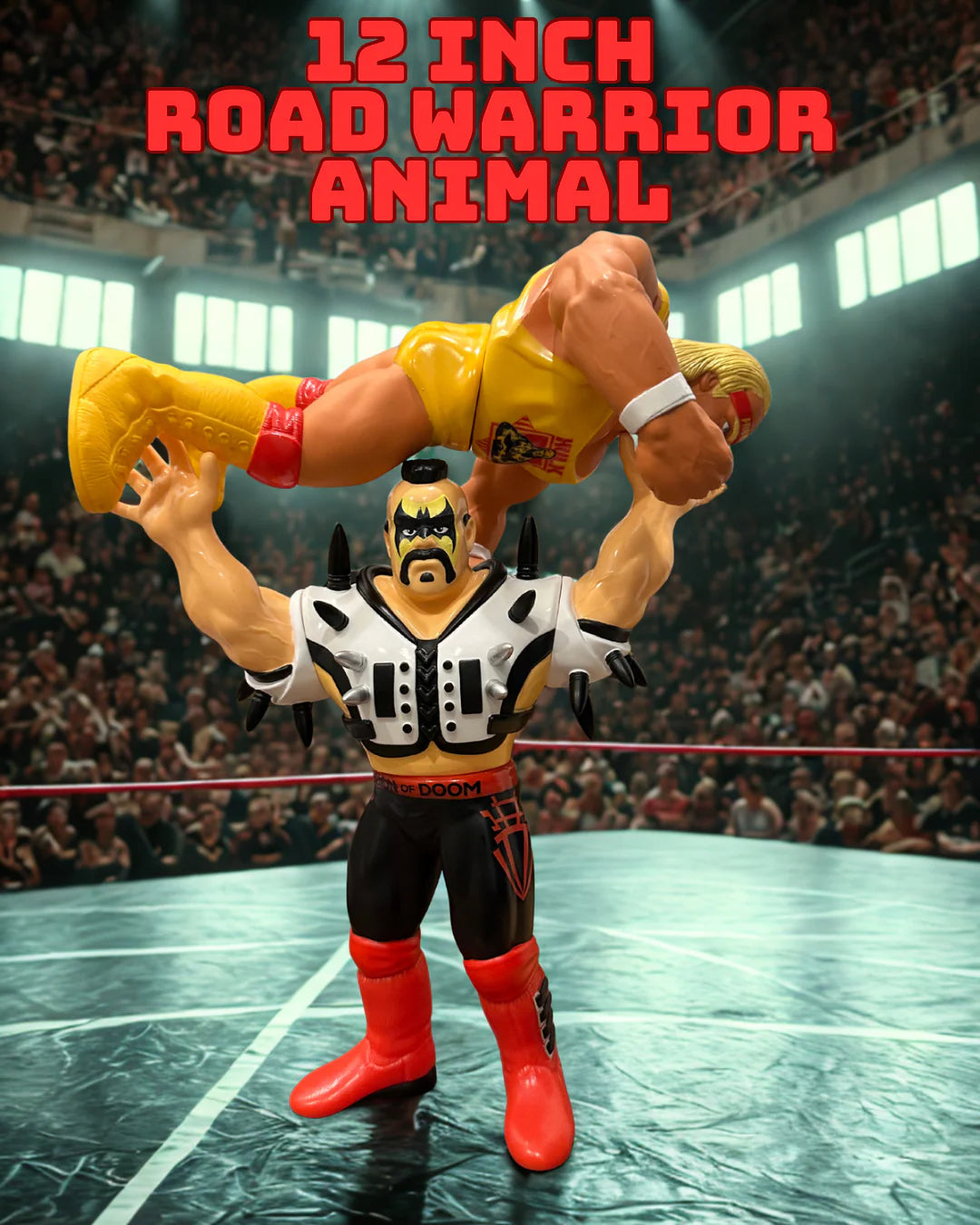 2025 LaToonie Wrestling Everest Series 12" Scale Road Warrior Animal [With White Shoulder Pads]