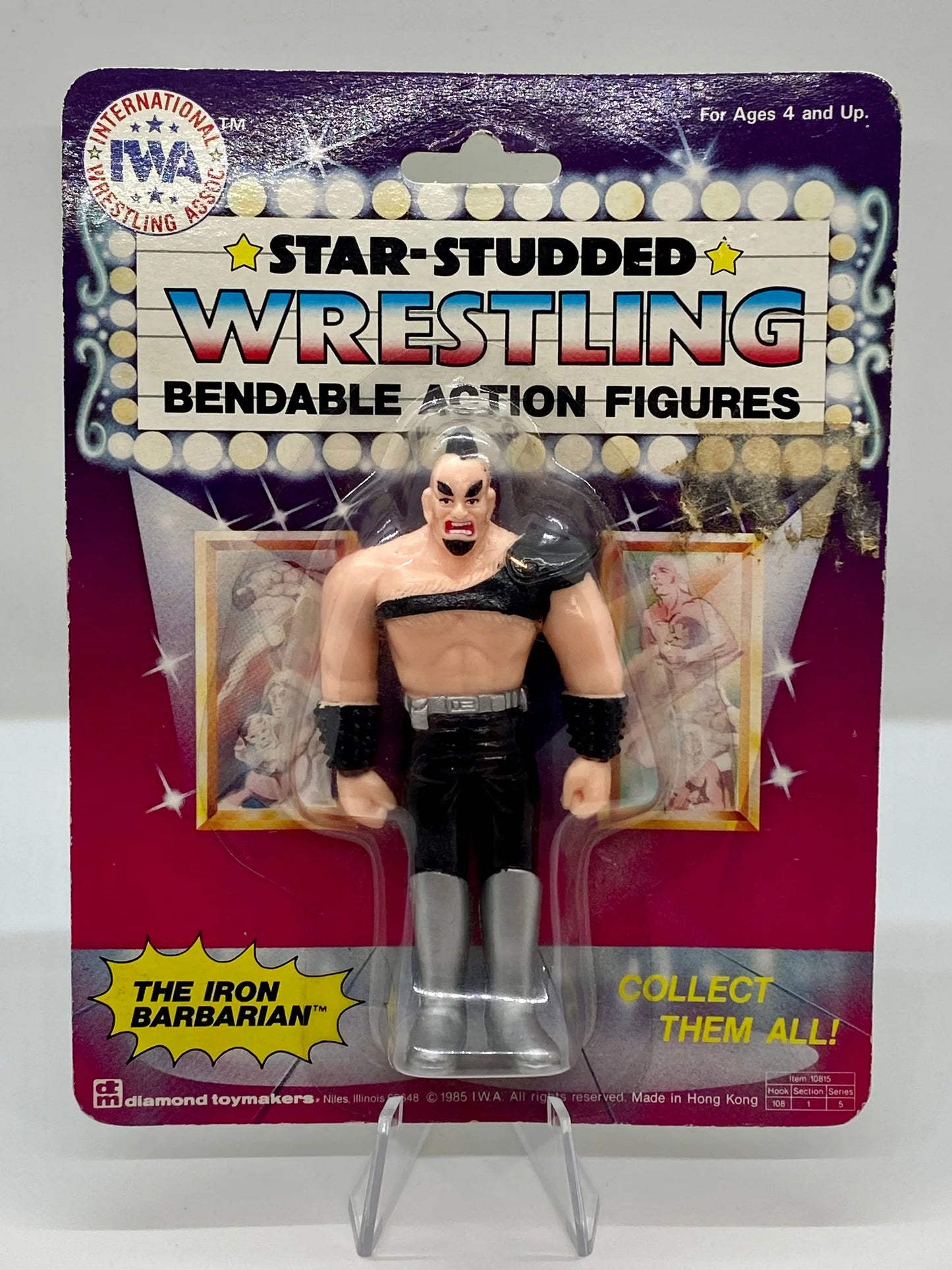 1985 IWA Star-Studded Wrestling Bendable Action Figures The Iron Barbarian