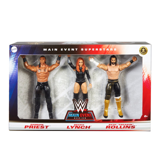 2024 WWE Mattel Main Event Superstars: Damien Priest, Becky Lynch & Seth Rollins [Exclusive]