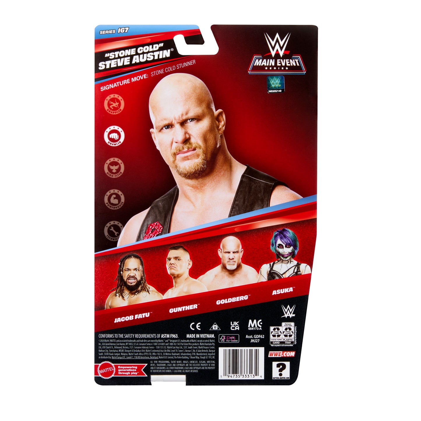 2026 WWE Mattel Main Event Series 167 "Stone Cold" Steve Austin