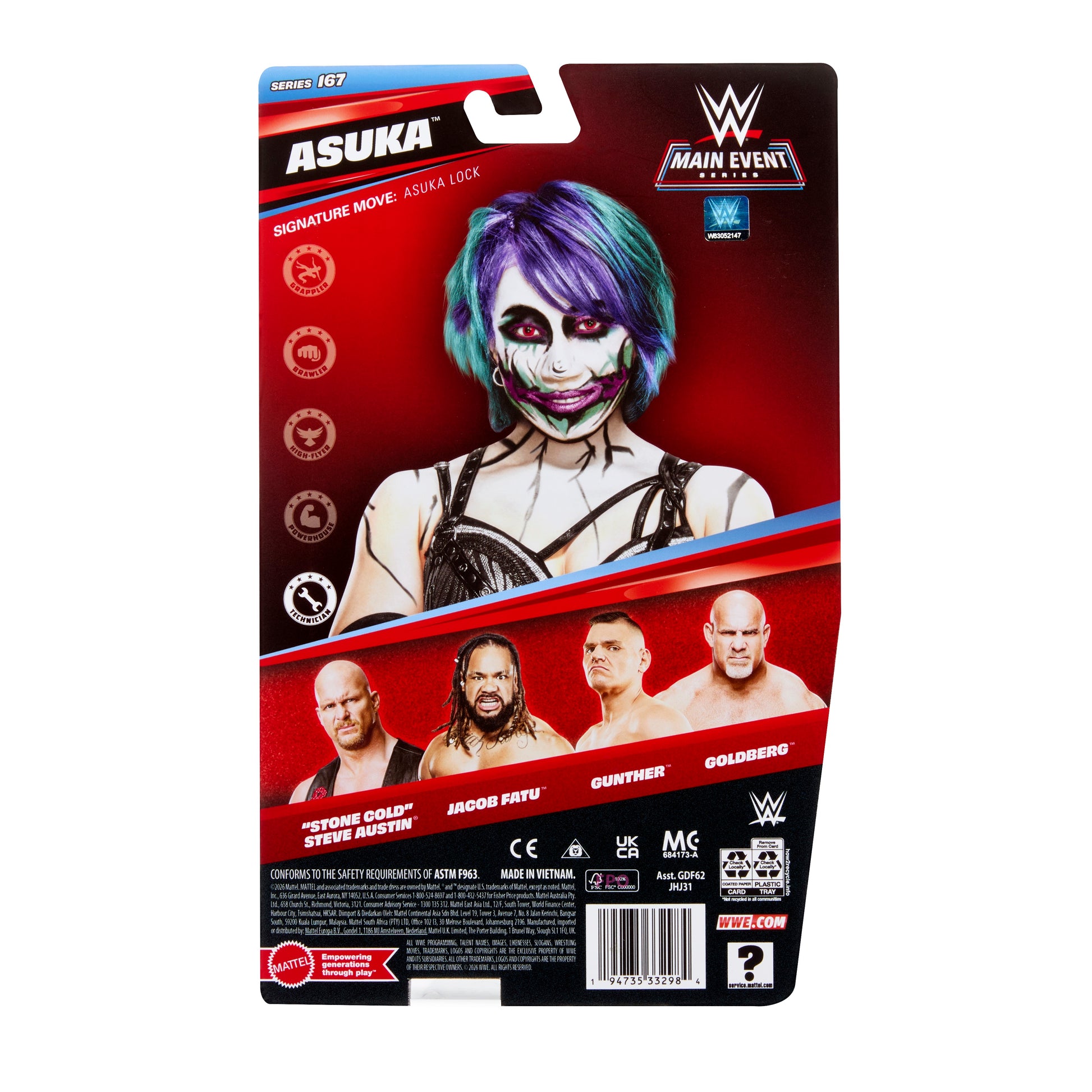 2026 WWE Mattel Main Event Series 167 Asuka – Wrestling Figure