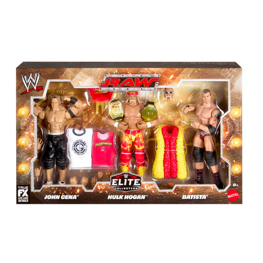 2026 WWE Mattel Elite Collection Raw 3-Pack: John Cena, Hulk Hogan & Batista [Exclusive]
