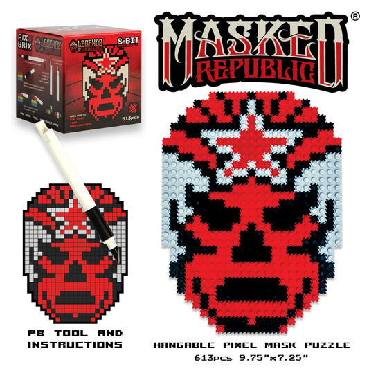 2019 Pix Brix Legends of Lucha Libre 8-Bit Luchadores Masked Replica Logo