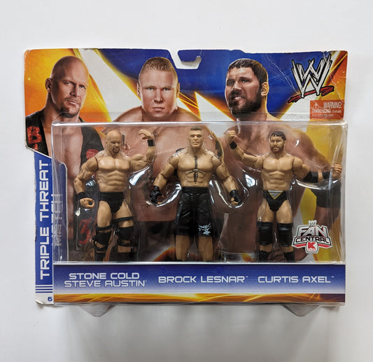 2013 WWE Mattel Basic Triple Threat Match Series 3 Stone Cold Steve Austin, Brock Lesnar & Curtis Axel [Exclusive]