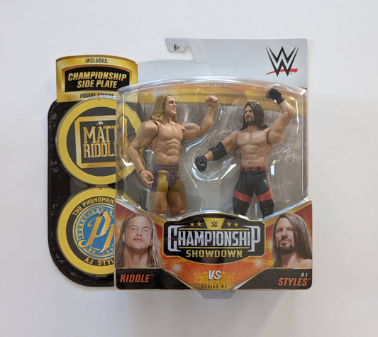 2021 WWE Mattel Basic Championship Showdown Series 4 Riddle vs. AJ Styles