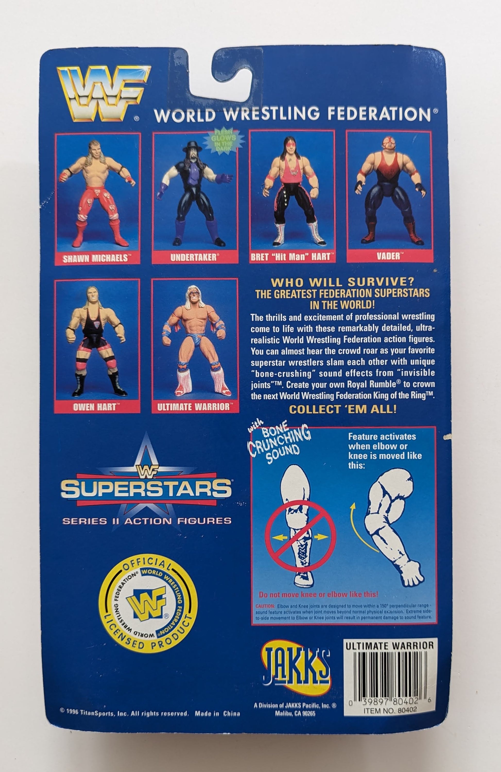 1996 WWF Jakks Pacific Superstars Series 2 Ultimate Warrior – Wrestling ...