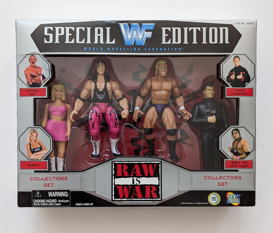 1997 WWF Jakks Pacific Special Edition Raw Is War Box Set: Sycho Sid, Sunny, Vince McMahon & Bret "Hit Man" Hart [Exclusive]