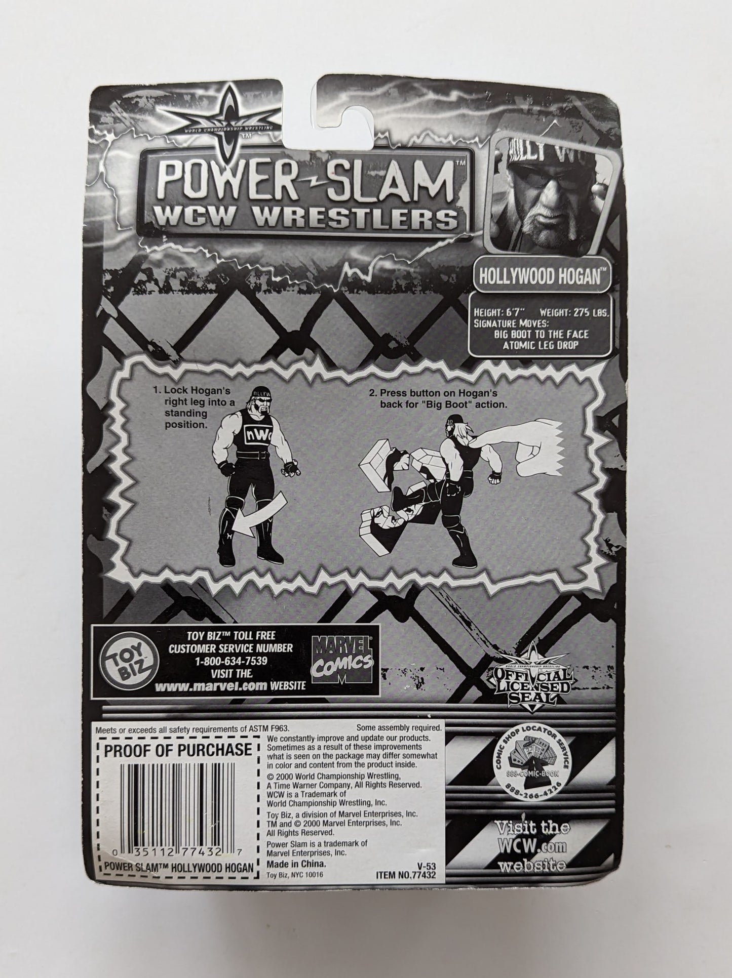 2000 WCW Toy Biz Power Slam Hollywood Hogan [Small Card]