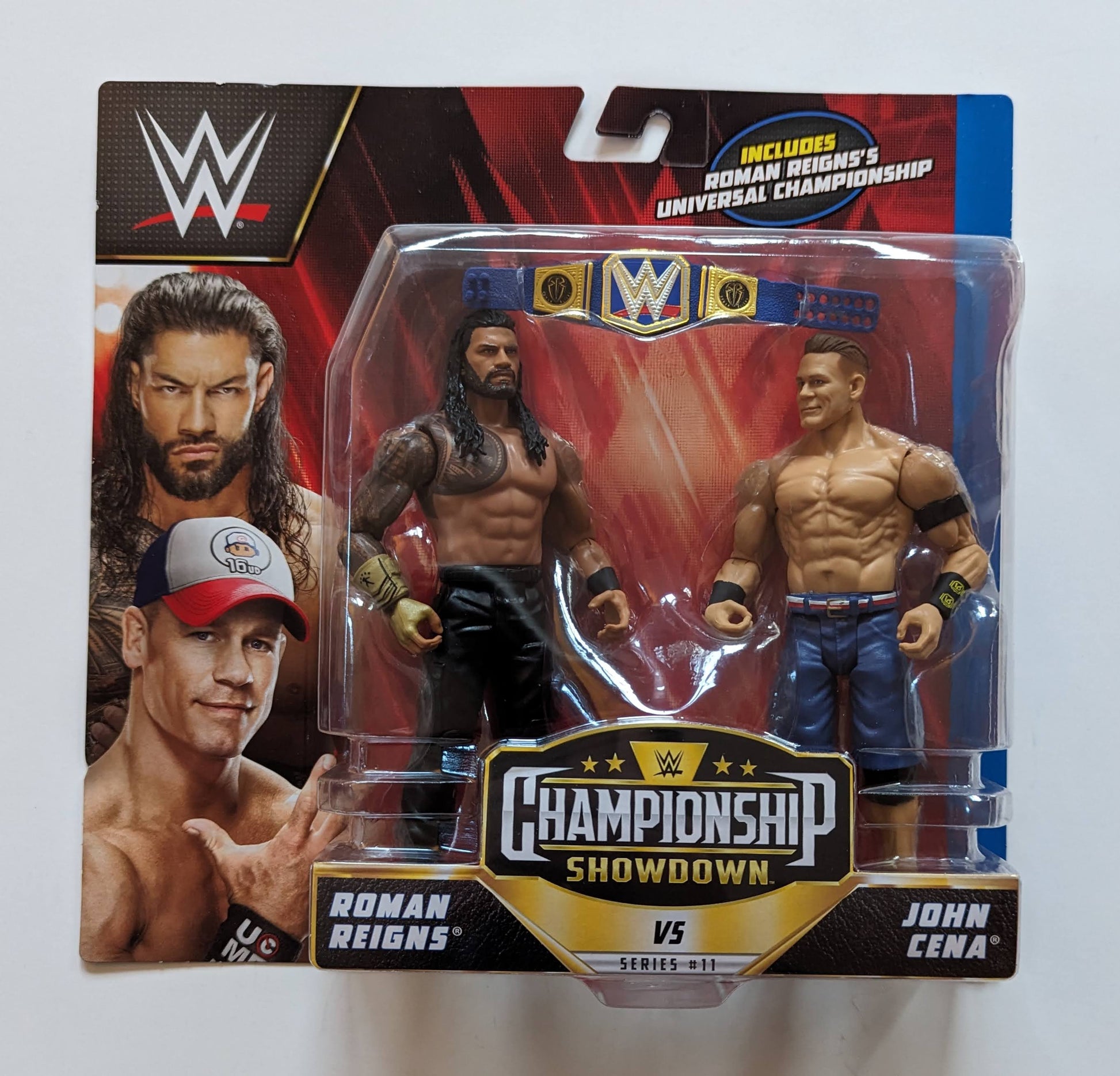 Mattel WWE - Paquete de 2 figuras de acción con WWE Championship Title  Championship Championship Showdown Roman Reigns vs John Cena