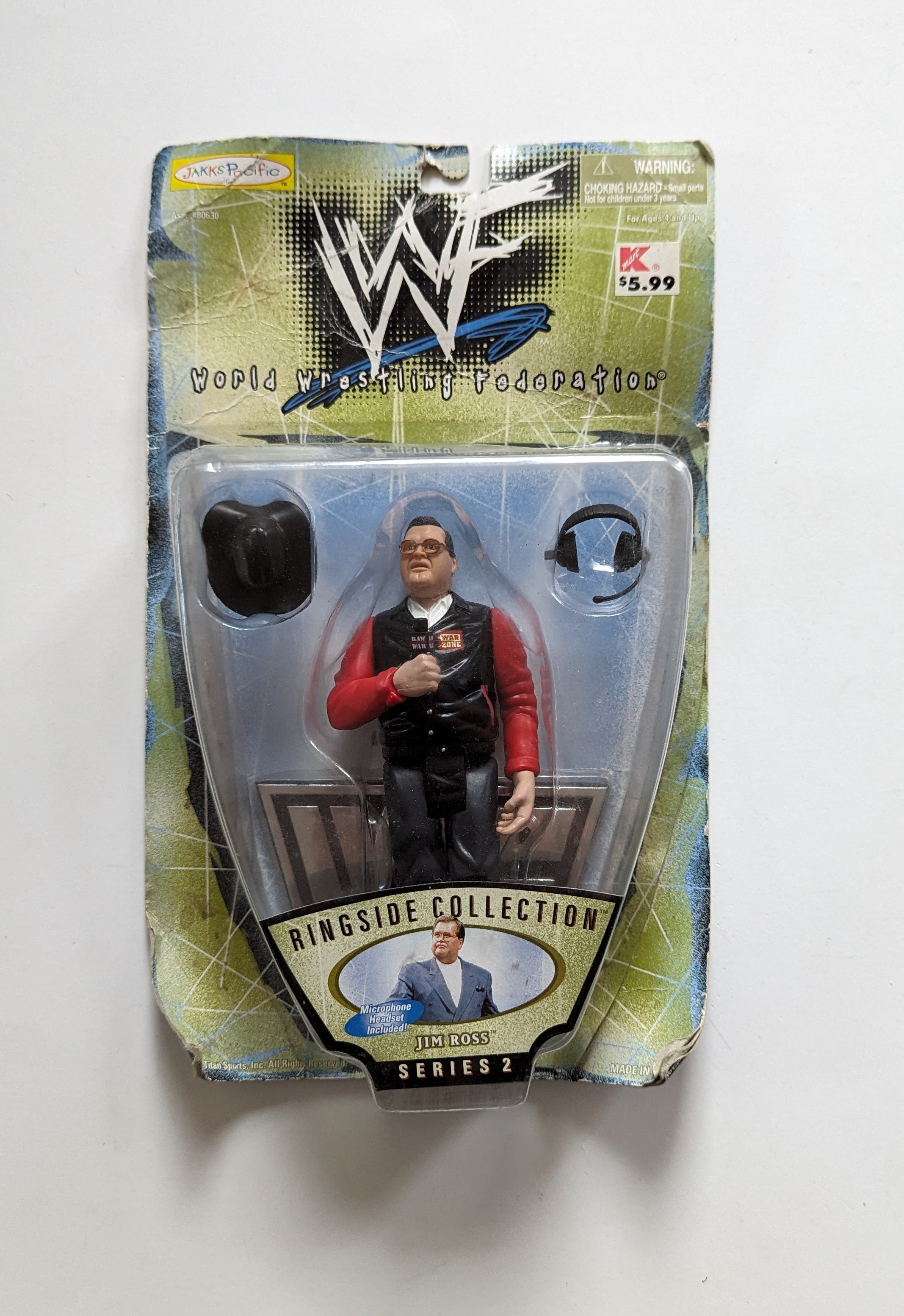 1998 WWF Jakks Pacific Ringside Collection Series 2 Jim Ross [With 