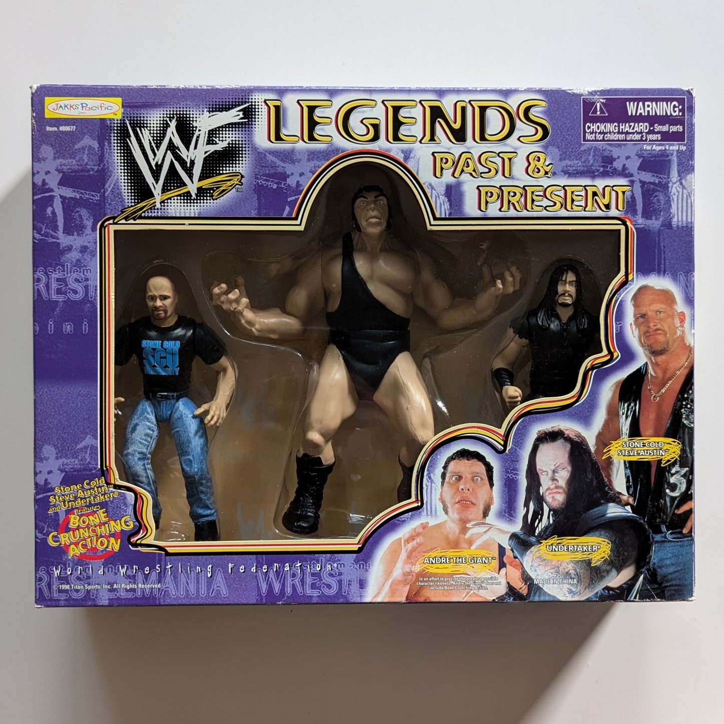 1998 WWF Jakks Pacific Legends Past & Present Box Set: Stone Cold Steve Austin, Andre the Giant & Undertaker [Exclusive]