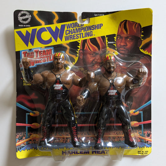 1995 WCW OSFTM Collectible Wrestlers [LJN Style] Tag Team Wrestlers Series 1 Harlem Heat: Stevie Ray & Booker T [With Black Gear]