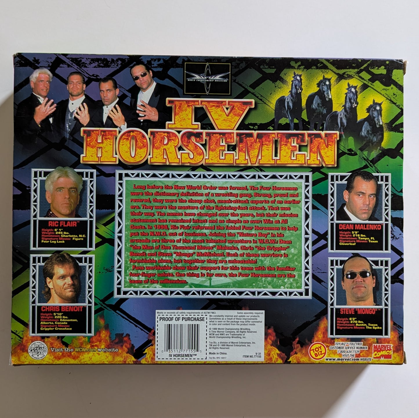 1999 WCW Toy Biz IV Horsemen: Ric Flair, Chris Benoit, Dean Malenko & Steve McMichael