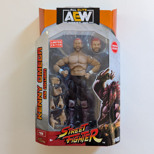 2022 AEW Jazwares Unrivaled Collection GameStop Exclusive Street Fighter #03 Kenny Omega as Akuma