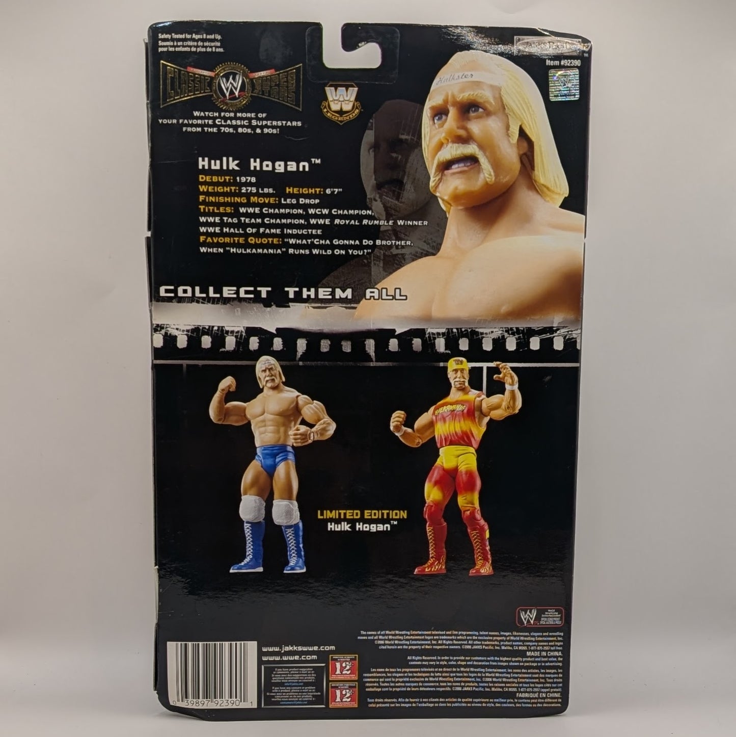 WWE Jakks Classic Hulk Hogan Walmart CANADA Exclusive factory Blue Wrestling Figure New