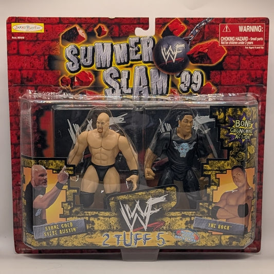 1999 WWF Jakks Pacific 2 Tuff Series 5 Stone Cold Steve Austin & The Rock