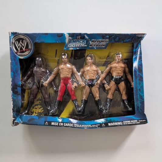 2005 WWE Jakks Pacific Titantron Live Toys 'R' Us Exclusive "SmackDown Superstars" Box Set: Orlando Jordan, Chris Benoit, John "Bradshaw" Layfield & Batista