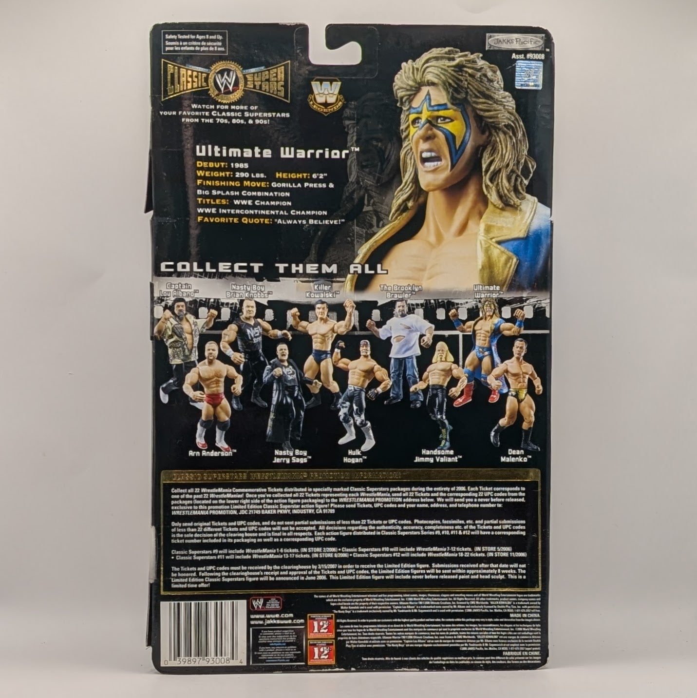 2006 WWE Jakks Pacific Classic Superstars Series 12 Ultimate Warrior