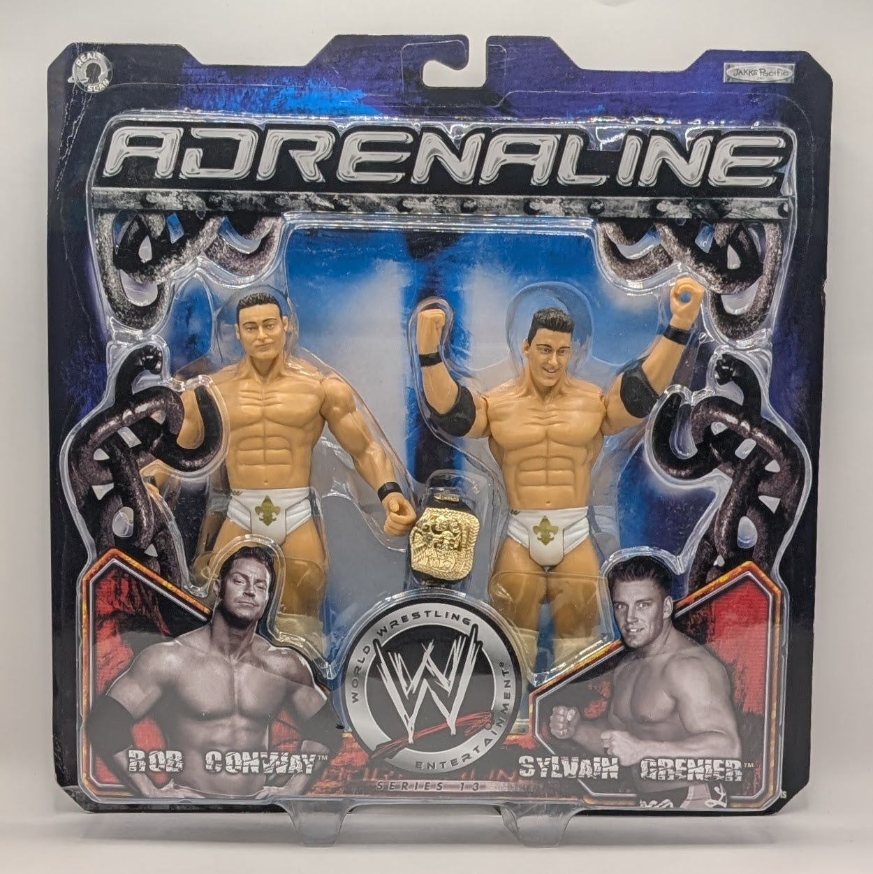 2005 WWE Jakks Pacific Adrenaline Series 13 Rob Conway & Sylvain Grenier