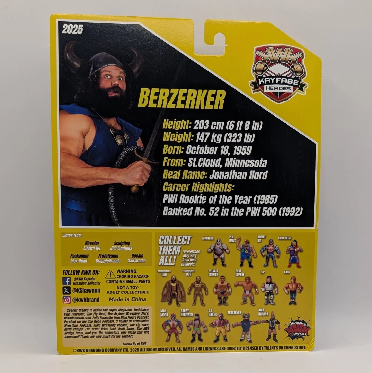 2025 KWK Kayfabe Heroes Deluxe Edition The Berzerker [With Blue Vest]