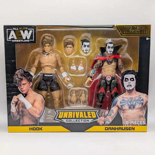 2023 AEW Jazwares Unrivaled Collection Amazon Exclusive Hook & Danhausen Tag Team Pack