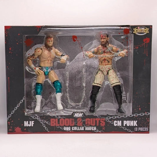 2023 AEW Jazwares Unrivaled Collection Ringside Exclusive #114 "Blood & Guts: Dog Collar Match": CM Punk vs. MJF