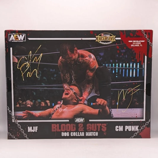 2023 AEW Jazwares Unrivaled Collection Ringside Exclusive #114 "Blood & Guts: Dog Collar Match": CM Punk vs. MJF