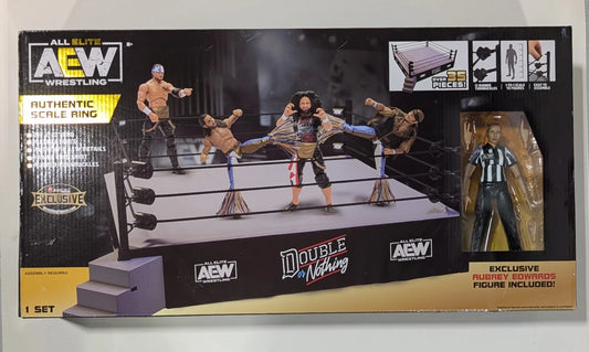2021 AEW Jazwares Unrivaled Collection Ringside Exclusive Authentic Scale Ring with Exclusive Aubrey Edwards Figure Included!