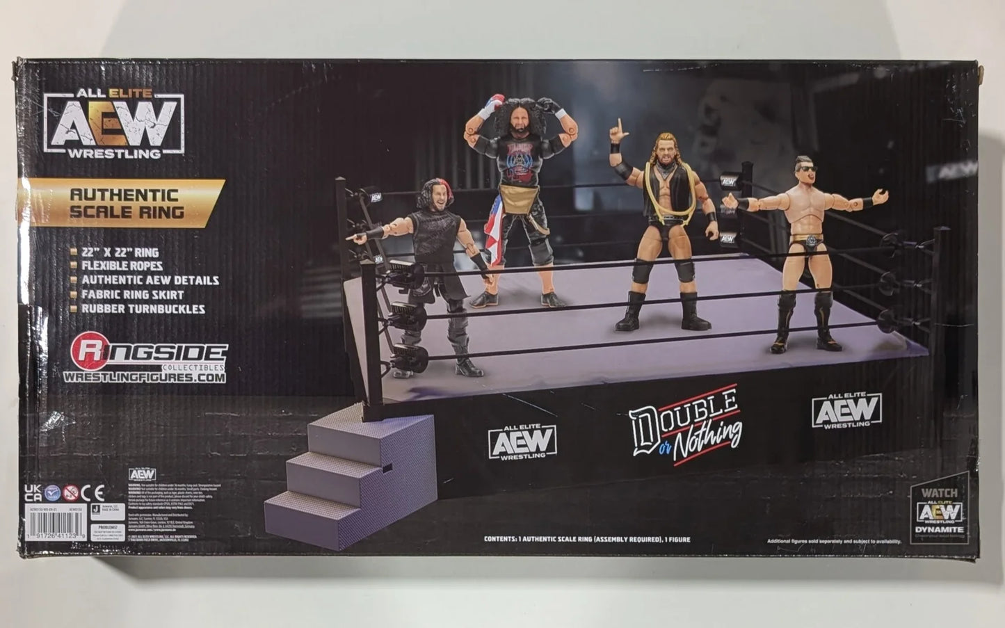 2021 AEW Jazwares Unrivaled Collection Ringside Exclusive Authentic Scale Ring with Exclusive Aubrey Edwards Figure Included!