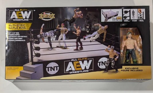 2020 AEW Jazwares Unrivaled Collection Ringside Exclusive Authentic Scale Ring with Exclusive Kenny Omega Figure Included!