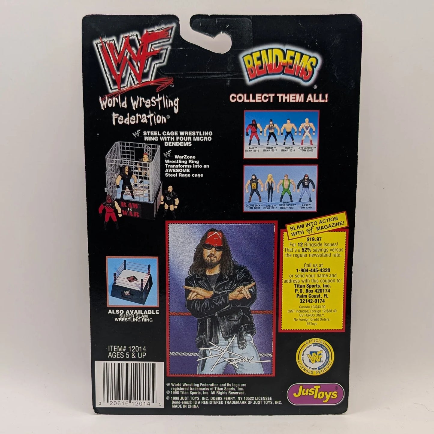 1998 WWF Just Toys Bend-Ems Series 9 X-Pac